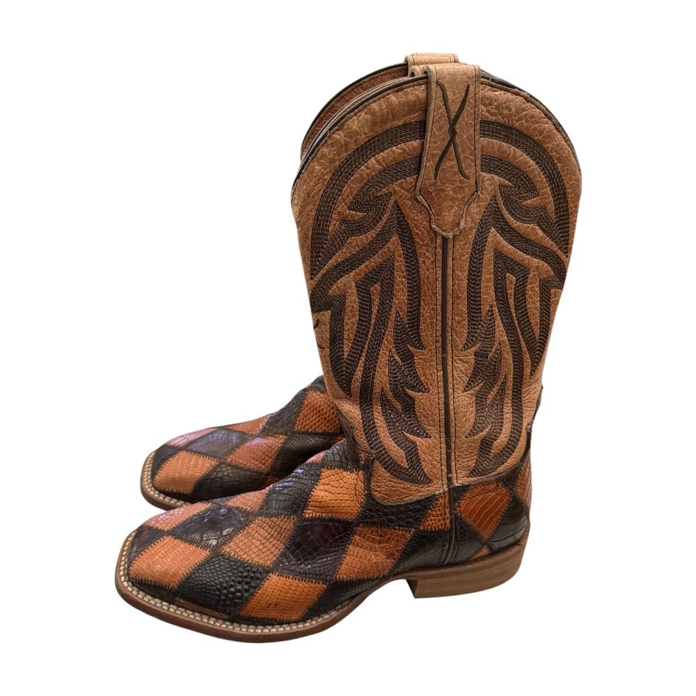 Twisted X MRAL002 Rancher Caiman Patchwork Cowboy Boots Women’s 6.5B - Picture 2 of 9